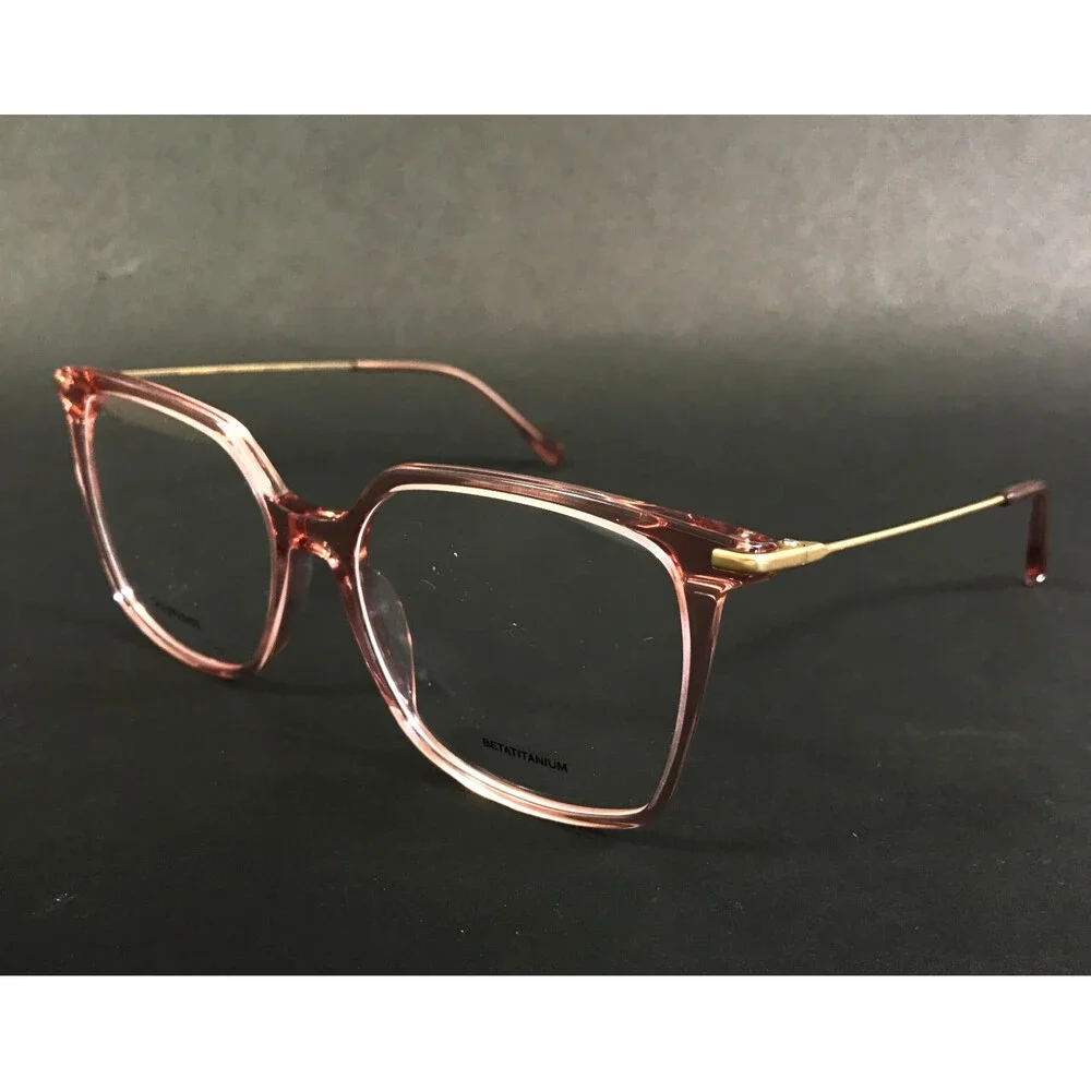 Gigi Studios Eyeglasses Frames AMARA GS8002/050 Clear Pink Matte Gold 55-16-145